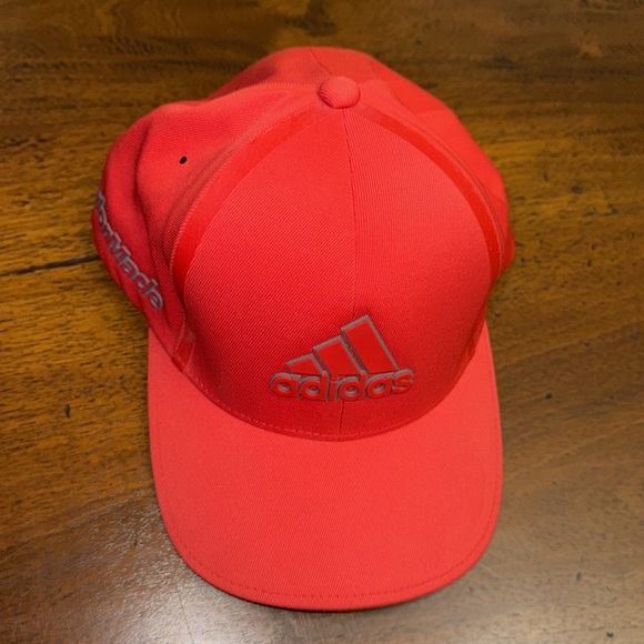 Adidas TaylorMade Hat red FlexFit Delta Adult Mens solid red Adidas Cap Hat L/XL - Picture 4 of 13